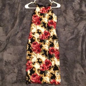 Joe and Elle black and gold floral dress
